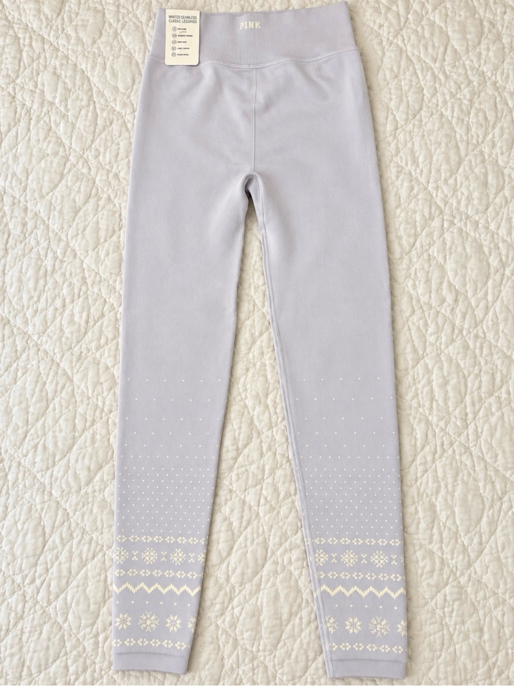 PINK Victoria's Secret Lavender Kids Fair Isle Leggings